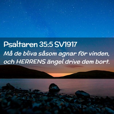 Picture 02 - Psaltaren 35:5 SV1917 - Må de bliva såsom agnar för vinden, och - Bible Verse Picture