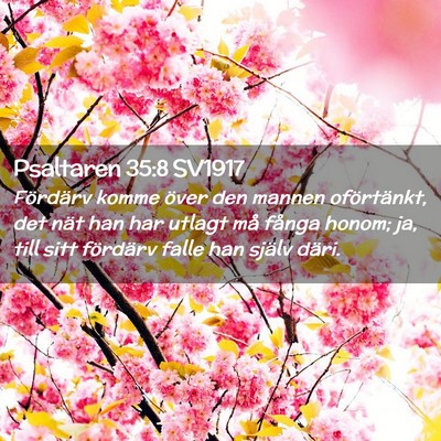 Picture 02 - Psaltaren 35:8 SV1917 - Fördärv komme över den mannen oförtänkt, det - Bible Verse Picture