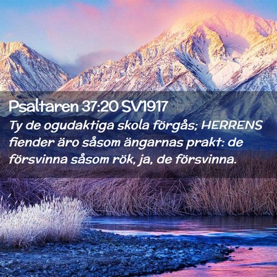 Picture 02 - Psaltaren 37:20 SV1917 - Ty de ogudaktiga skola förgås; HERRENS fiender - Bible Verse Picture