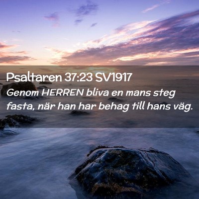 Picture 02 - Psaltaren 37:23 SV1917 - Genom HERREN bliva en mans steg fasta, när han - Bible Verse Picture