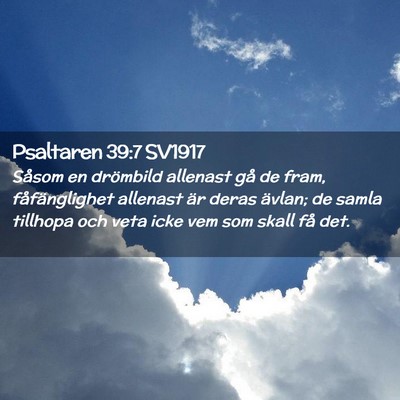 Picture 02 - Psaltaren 39:7 SV1917 - Såsom en drömbild allenast gå de fram, - Bible Verse Picture