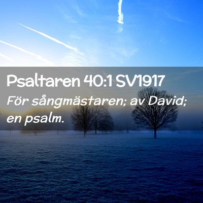 Picture 02 - Psaltaren 40:1 SV1917 - För sångmästaren; av David; en - Bible Verse Picture