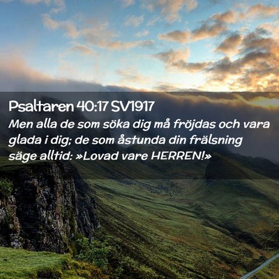 Picture 02 - Psaltaren 40:17 SV1917 - Men alla de som söka dig må fröjdas och vara - Bible Verse Picture