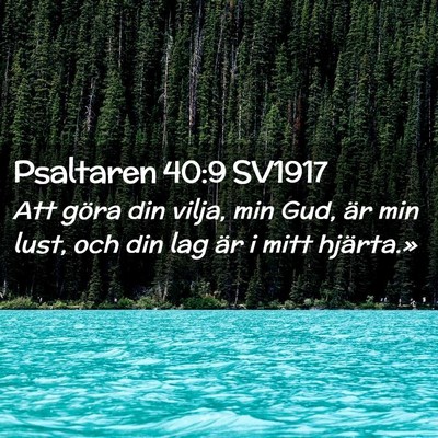 Picture 02 - Psaltaren 40:9 SV1917 - Att göra din vilja, min Gud, är min lust, och - Bible Verse Picture