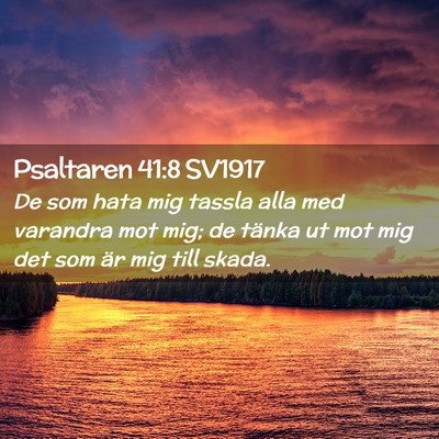 Picture 02 - Psaltaren 41:8 SV1917 - De som hata mig tassla alla med varandra mot mig; - Bible Verse Picture