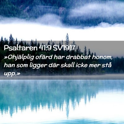 Picture 02 - Psaltaren 41:9 SV1917 - »Ohjälplig ofärd har drabbat honom, han som - Bible Verse Picture