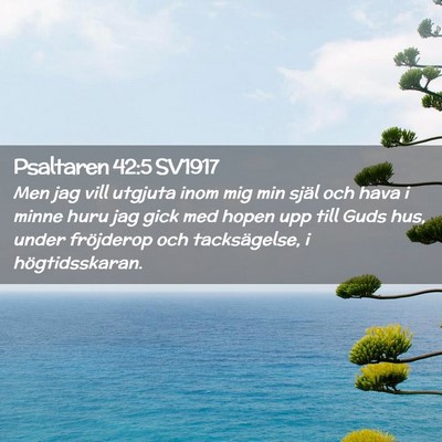 Picture 02 - Psaltaren 42:5 SV1917 - Men jag vill utgjuta inom mig min själ och hava - Bible Verse Picture