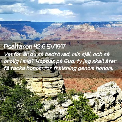 Picture 02 - Psaltaren 42:6 SV1917 - Varför är du så bedrövad, min själ, och så - Bible Verse Picture