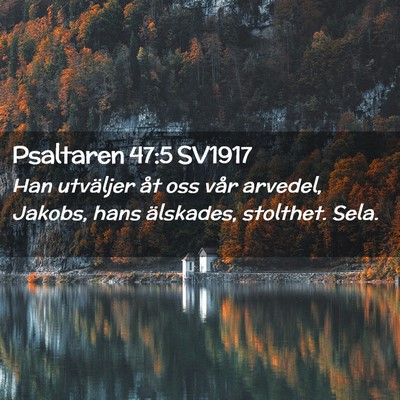 Picture 02 - Psaltaren 47:5 SV1917 - Han utväljer åt oss vår arvedel, Jakobs, hans - Bible Verse Picture