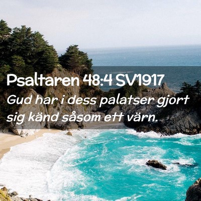 Picture 02 - Psaltaren 48:4 SV1917 - Gud har i dess palatser gjort sig känd såsom - Bible Verse Picture