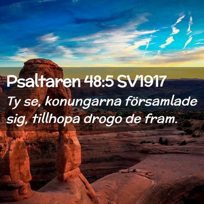 Picture 02 - Psaltaren 48:5 SV1917 - Ty se, konungarna församlade sig, tillhopa drogo - Bible Verse Picture