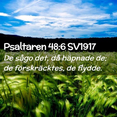 Picture 02 - Psaltaren 48:6 SV1917 - De sågo det, då häpnade de; de förskräcktes, - Bible Verse Picture