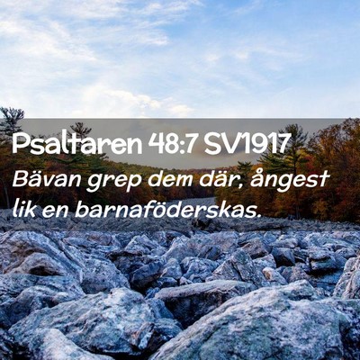 Picture 02 - Psaltaren 48:7 SV1917 - Bävan grep dem där, ångest lik en - Bible Verse Picture