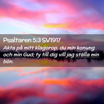Picture 02 - Psaltaren 5:3 SV1917 - Akta på mitt klagorop, du min konung och min - Bible Verse Picture