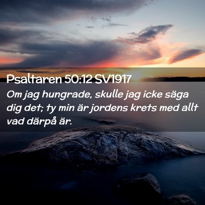 Picture 02 - Psaltaren 50:12 SV1917 - Om jag hungrade, skulle jag icke säga dig det; - Bible Verse Picture