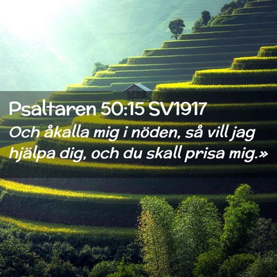 Picture 02 - Psaltaren 50:15 SV1917 - Och åkalla mig i nöden, så vill jag hjälpa - Bible Verse Picture