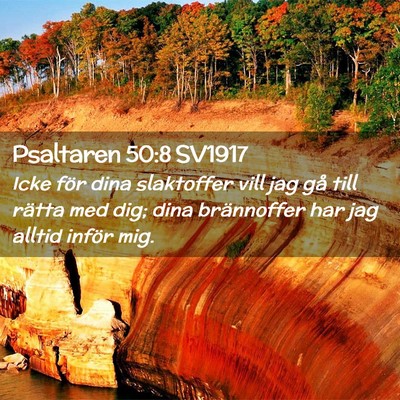 Picture 02 - Psaltaren 50:8 SV1917 - Icke för dina slaktoffer vill jag gå till - Bible Verse Picture