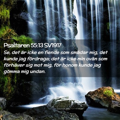 Picture 02 - Psaltaren 55:13 SV1917 - Se, det är icke en fiende som smädar mig, det - Bible Verse Picture