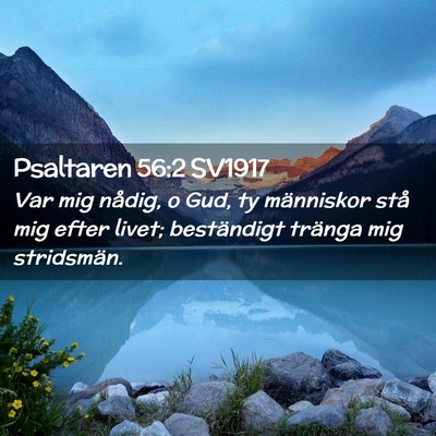 Picture 02 - Psaltaren 56:2 SV1917 - Var mig nådig, o Gud, ty människor stå mig - Bible Verse Picture