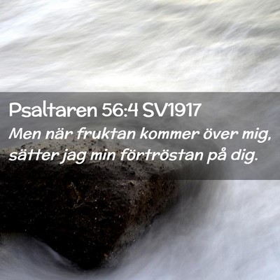 Picture 02 - Psaltaren 56:4 SV1917 - Men när fruktan kommer över mig, sätter jag - Bible Verse Picture