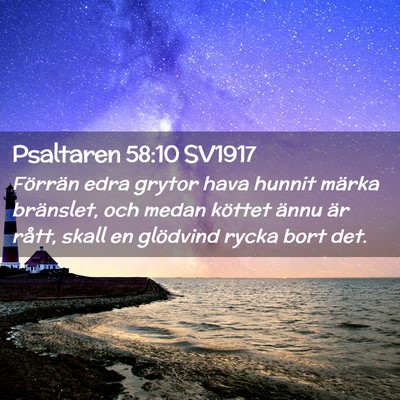 Picture 02 - Psaltaren 58:10 SV1917 - Förrän edra grytor hava hunnit märka - Bible Verse Picture