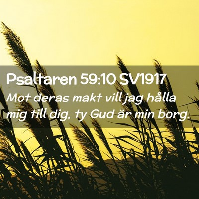 Picture 02 - Psaltaren 59:10 SV1917 - Mot deras makt vill jag hålla mig till dig, ty - Bible Verse Picture