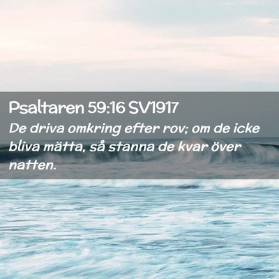 Picture 02 - Psaltaren 59:16 SV1917 - De driva omkring efter rov; om de icke bliva - Bible Verse Picture