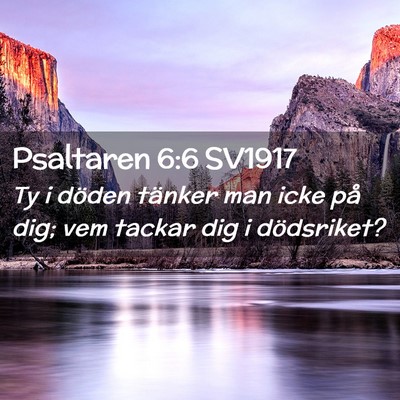 Picture 02 - Psaltaren 6:6 SV1917 - Ty i döden tänker man icke på dig; vem tackar - Bible Verse Picture