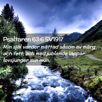 Picture 02 - Psaltaren 63:6 SV1917 - Min själ varder mättad såsom av märg och - Bible Verse Picture