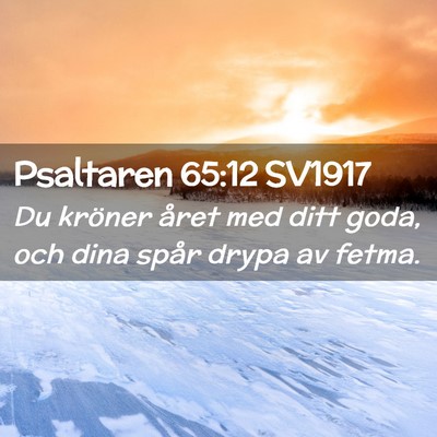 Picture 02 - Psaltaren 65:12 SV1917 - Du kröner året med ditt goda, och dina spår - Bible Verse Picture