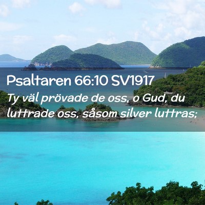 Picture 02 - Psaltaren 66:10 SV1917 - Ty väl prövade de oss, o Gud, du luttrade oss, - Bible Verse Picture