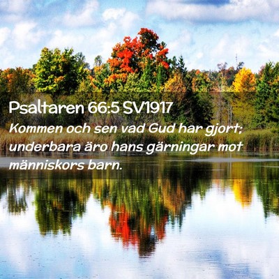 Picture 02 - Psaltaren 66:5 SV1917 - Kommen och sen vad Gud har gjort; underbara äro - Bible Verse Picture