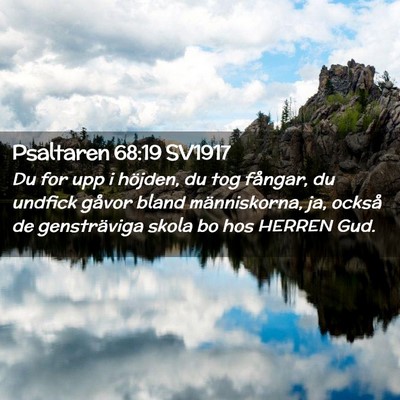 Picture 02 - Psaltaren 68:19 SV1917 - Du for upp i höjden, du tog fångar, du undfick - Bible Verse Picture