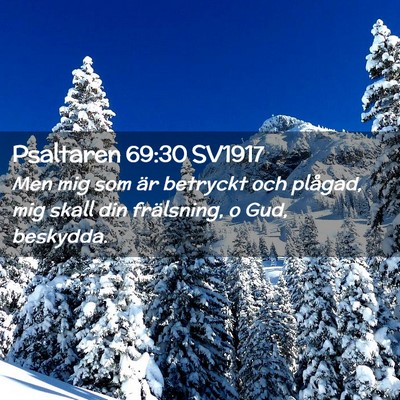 Picture 02 - Psaltaren 69:30 SV1917 - Men mig som är betryckt och plågad, mig skall - Bible Verse Picture