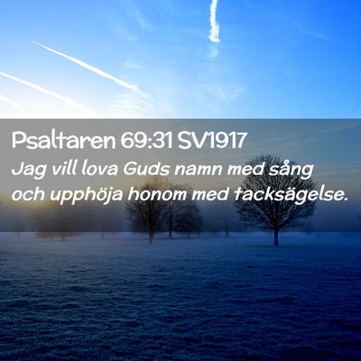 Picture 02 - Psaltaren 69:31 SV1917 - Jag vill lova Guds namn med sång och upphöja - Bible Verse Picture