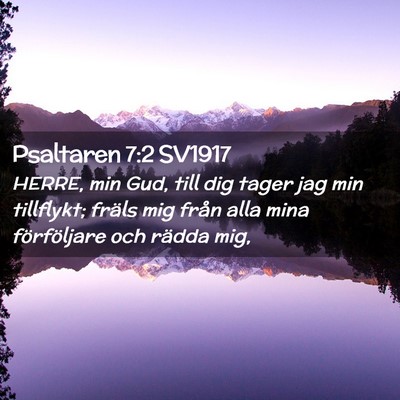 Picture 02 - Psaltaren 7:2 SV1917 - HERRE, min Gud, till dig tager jag min tillflykt; - Bible Verse Picture