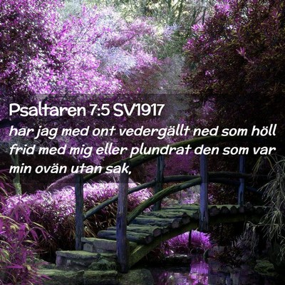 Picture 02 - Psaltaren 7:5 SV1917 - har jag med ont vedergällt ned som höll frid - Bible Verse Picture