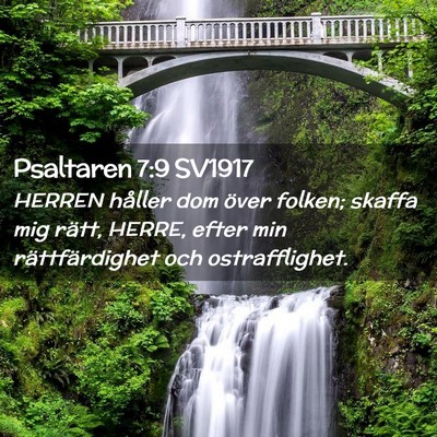 Picture 02 - Psaltaren 7:9 SV1917 - HERREN håller dom över folken; skaffa mig - Bible Verse Picture