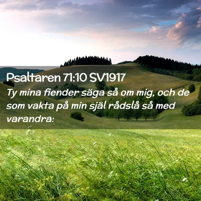 Picture 02 - Psaltaren 71:10 SV1917 - Ty mina fiender säga så om mig, och de som - Bible Verse Picture