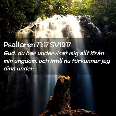 Picture 02 - Psaltaren 71:17 SV1917 - Gud, du har undervisat mig allt ifrån min - Bible Verse Picture