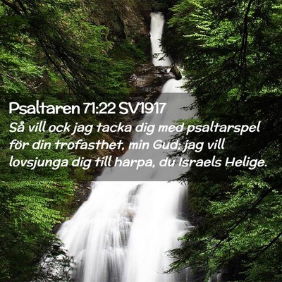 Picture 02 - Psaltaren 71:22 SV1917 - Så vill ock jag tacka dig med psaltarspel för - Bible Verse Picture