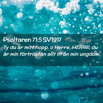Picture 02 - Psaltaren 71:5 SV1917 - Ty du är mitt hopp, o Herre, HERRE, du är min - Bible Verse Picture