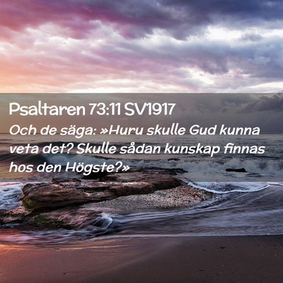 Picture 02 - Psaltaren 73:11 SV1917 - Och de säga: »Huru skulle Gud kunna veta det? - Bible Verse Picture