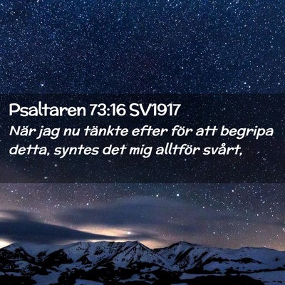 Picture 02 - Psaltaren 73:16 SV1917 - När jag nu tänkte efter för att begripa detta, - Bible Verse Picture