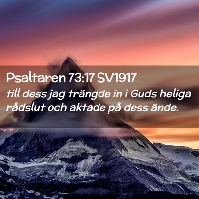 Picture 02 - Psaltaren 73:17 SV1917 - till dess jag trängde in i Guds heliga rådslut - Bible Verse Picture