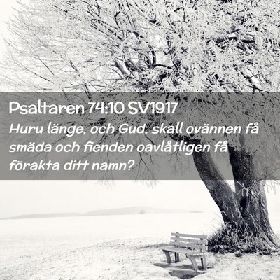 Picture 02 - Psaltaren 74:10 SV1917 - Huru länge, och Gud, skall ovännen få smäda - Bible Verse Picture