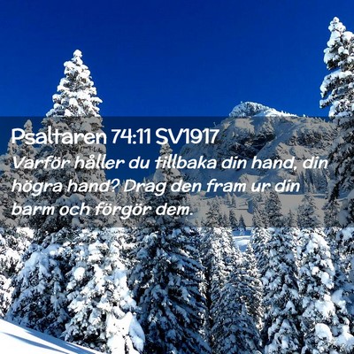 Picture 02 - Psaltaren 74:11 SV1917 - Varför håller du tillbaka din hand, din högra - Bible Verse Picture