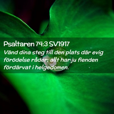 Picture 02 - Psaltaren 74:3 SV1917 - Vänd dina steg till den plats där evig - Bible Verse Picture