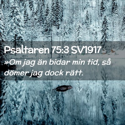 Picture 02 - Psaltaren 75:3 SV1917 - »Om jag än bidar min tid, så dömer jag dock - Bible Verse Picture