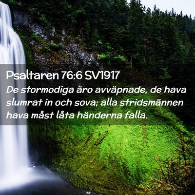 Picture 02 - Psaltaren 76:6 SV1917 - De stormodiga äro avväpnade, de hava slumrat in - Bible Verse Picture